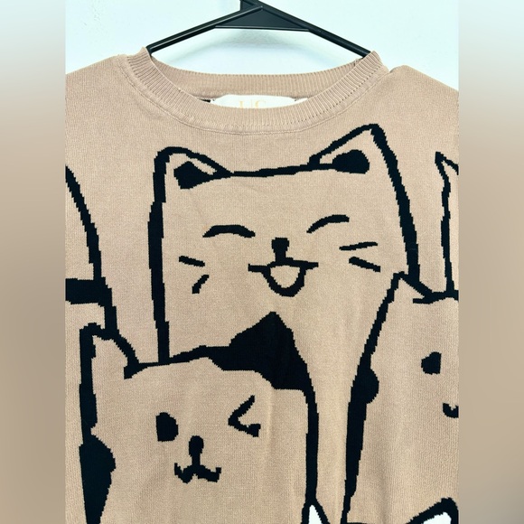 Lizette collection LC cat print sweater size small - Picture 5 of 9